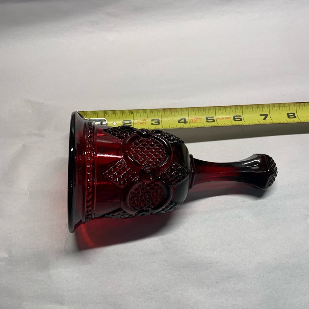 Red Pattern Glass Bell - Picture 3 of 3